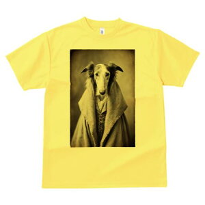 ボルゾイ Tシャツ レディース 犬ファン 半袖 春夏 犬柄 プリント カジュアル かわいい 人間用 個性派 ここだけのデザイン 面白 アンティーク ボルゾイ レトロ ヴィンテージ セピア