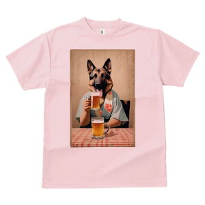 ジャーマンシェパードドッグ Tシャツ レディース 犬ファン 半袖 春夏 犬柄 プリント カジュアル かわいい 人間用 個性派 ここだけのデザイン 面白 ビール ジャーマンシェパードドッグ 居酒