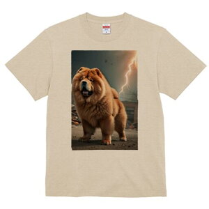 チャウチャウ Tシャツ レディース 犬ファン 半袖 春夏 犬柄 プリント カジュアル かわいい 人間用 個性派 ここだけのデザイン 面白 雷 チャウチャウ