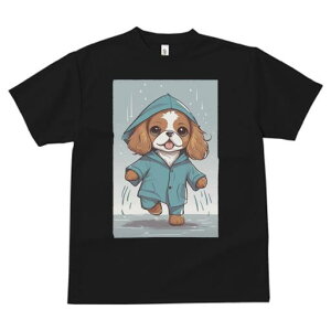 キャバリア Tシャツ レディース 犬ファン 半袖 春夏 犬柄 プリント カジュアル かわいい 人間用 個性派 ここだけのデザイン 面白 雨 キャバリア レインコート
