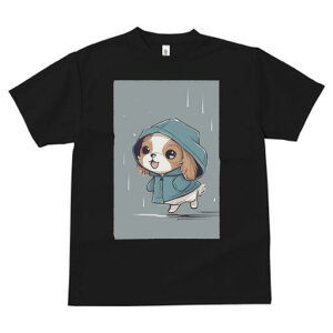 キャバリア Tシャツ レディース 犬ファン 半袖 春夏 犬柄 プリント カジュアル かわいい 人間用 個性派 ここだけのデザイン 面白 雨 キャバリア レインコート フード