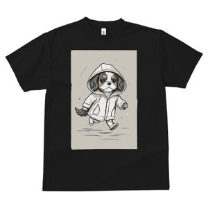 キャバリア Tシャツ レディース 犬ファン 半袖 春夏 犬柄 プリント カジュアル かわいい 人間用 個性派 ここだけのデザイン 面白 レインコート キャバリア 雨