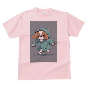 キャバリア Tシャツ レディース 犬ファン 半袖 春夏 犬柄 プリント カジュアル かわいい 人間用 個性派 ここだけのデザイン 面白 雨 キャバリア レインコート