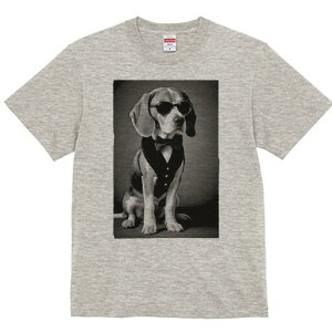ビーグル Tシャツ レディース 犬ファン 半袖 春夏 犬柄 プリント カジュアル かわいい 人間用 個性派 ここだけのデザイン 面白 サングラス ビーグル 蝶ネクタイ ベスト