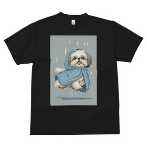 シーズー Tシャツ レディース 犬ファン 半袖 春夏 犬柄 プリント カジュアル かわいい 人間用 個性派 ここだけのデザイン 面白 雨 シーズー レインコート