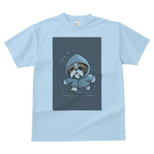 シーズー Tシャツ レディース 犬ファン 半袖 春夏 犬柄 プリント カジュアル かわいい 人間用 個性派 ここだけのデザイン 面白 レインコート シーズー フード