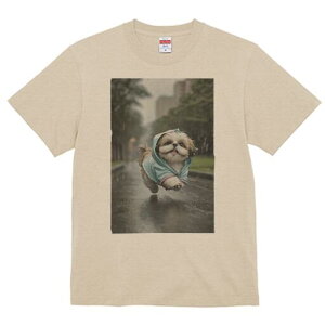 シーズー Tシャツ レディース 犬ファン 半袖 春夏 犬柄 プリント カジュアル かわいい 人間用 個性派 ここだけのデザイン 面白 雨 シーズー レインコート 散歩 犬服