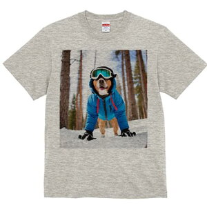 バセンジー Tシャツ レディース 犬ファン 半袖 春夏 犬柄 プリント カジュアル かわいい 人間用 個性派 ここだけのデザイン 面白 雪 バセンジー 冬 スキーウェア ゴーグル