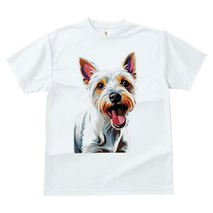ウエストハイランドホワイトテリア Tシャツ レディース 犬ファン 半袖 春夏 犬柄 プリント カジュアル かわいい 人間用 個性派 ここだけのデザイン 面白 ウエストハイランドホワイトテリア