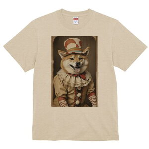 柴犬 Tシャツ レディース 犬ファン 半袖 春夏 犬柄 プリント カジュアル かわいい 人間用 個性派 ここだけのデザイン 面白 ピエロ 柴犬 帽子 衣装 サーカス