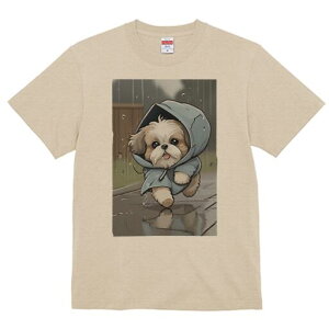 シーズー Tシャツ レディース 犬ファン 半袖 春夏 犬柄 プリント カジュアル かわいい 人間用 個性派 ここだけのデザイン 面白 雨 シーズー レインコート