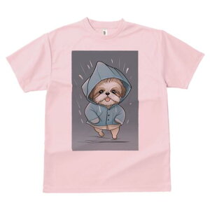 シーズー Tシャツ レディース 犬ファン 半袖 春夏 犬柄 プリント カジュアル かわいい 人間用 個性派 ここだけのデザイン 面白 雨 シーズー レインコート