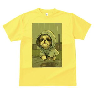 シーズー Tシャツ レディース 犬ファン 半袖 春夏 犬柄 プリント カジュアル かわいい 人間用 個性派 ここだけのデザイン 面白 雨 シーズー レインコート