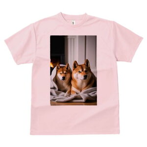 柴犬 Tシャツ レディース 犬ファン 半袖 春夏 犬柄 プリント カジュアル かわいい 人間用 個性派 ここだけのデザイン 面白 暖炉 柴犬 毛布