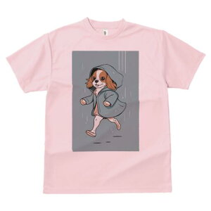 キャバリア Tシャツ レディース 犬ファン 半袖 春夏 犬柄 プリント カジュアル かわいい 人間用 個性派 ここだけのデザイン 面白 雨 キャバリア レインコート