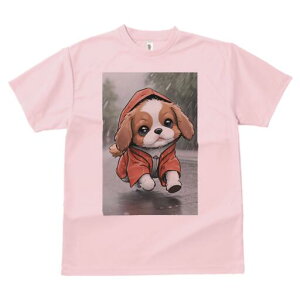 キャバリア Tシャツ レディース 犬ファン 半袖 春夏 犬柄 プリント カジュアル かわいい 人間用 個性派 ここだけのデザイン 面白 雨 キャバリア レインコート