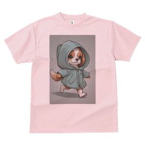 キャバリア Tシャツ レディース 犬ファン 半袖 春夏 犬柄 プリント カジュアル かわいい 人間用 個性派 ここだけのデザイン 面白 雨 キャバリア レインコート フード