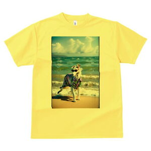ボルゾイ Tシャツ レディース 犬ファン 半袖 春夏 犬柄 プリント カジュアル かわいい 人間用 個性派 ここだけのデザイン 面白 アロハシャツ ボルゾイ 海 ビーチ サングラス