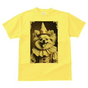 チワワ Tシャツ レディース 犬ファン 半袖 春夏 犬柄 プリント カジュアル かわいい 人間用 個性派 ここだけのデザイン 面白 ピエロ チワワ サーカス 衣装 帽子
