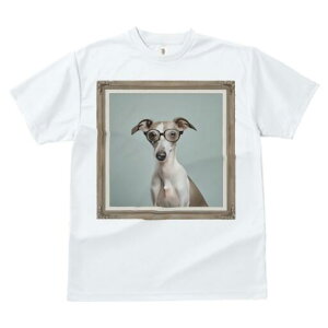 イタリアングレーハウンド Tシャツ メンズ キッズ 犬ファン 半袖 春夏 犬柄 プリント カジュアル かわいい 人間用 個性派 ここだけのデザイン 面白 メガネ イタリアングレーハウンド 額縁