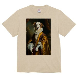 ボルゾイ Tシャツ レディース 犬ファン 半袖 春夏 犬柄 プリント カジュアル かわいい 人間用 個性派 ここだけのデザイン 面白 肖像画 ボルゾイ ルネサンス 王族 衣装