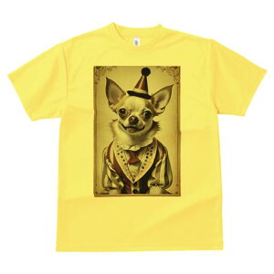 チワワ Tシャツ レディース 犬ファン 半袖 春夏 犬柄 プリント カジュアル かわいい 人間用 個性派 ここだけのデザイン 面白 サーカス チワワ ピエロ 帽子 衣装