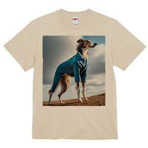 ボルゾイ Tシャツ レディース 犬ファン 半袖 春夏 犬柄 プリント カジュアル かわいい 人間用 個性派 ここだけのデザイン 面白 スーツ ボルゾイ 空 雲