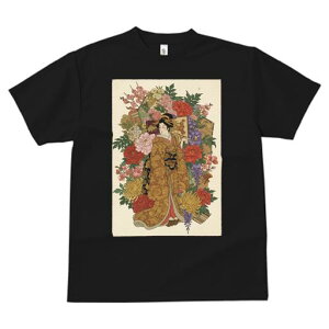 Tシャツ レディース 犬ファン 半袖 春夏 プリント カジュアル かわいい 人間用 派手 個性的 着物 女性 花 和風 扇子