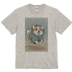 コーギー Tシャツ 犬愛 ユニークデザインレディース 犬ファン 半袖 春夏 プリント 大人カジュアル かわいい 人間用 ギフト 個性的 猛暑対策 雨 コーギー レインコート フード