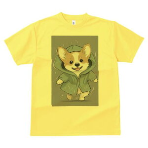 コーギー Tシャツ 犬愛 ユニークデザインレディース 犬ファン 半袖 春夏 プリント 大人カジュアル かわいい 人間用 ギフト 個性的 猛暑対策 雨 コーギー レインコート フード