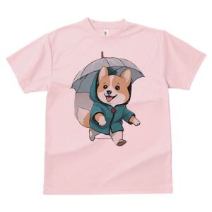 コーギー Tシャツ 犬愛 ユニークデザインレディース 犬ファン 半袖 春夏 プリント 大人カジュアル かわいい 人間用 ギフト 個性的 猛暑対策 雨 コーギー 傘 レインコート