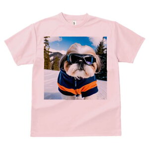 シーズー Tシャツ 犬愛 ユニークデザインレディース 犬ファン 半袖 春夏 プリント 大人カジュアル かわいい 人間用 ギフト 個性的 猛暑対策 スキー シーズー スキーウェア ゴーグル 雪山