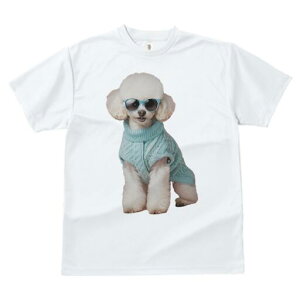 プードル Tシャツ 犬愛 ユニークデザインレディース 犬ファン 半袖 春夏 プリント 大人カジュアル かわいい 人間用 ギフト 個性的 猛暑対策 セーター プードル サングラス