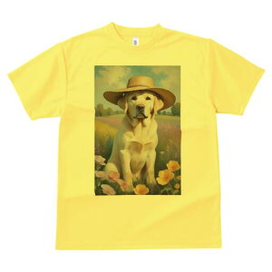 ラブラドールレトリバー Tシャツ 犬愛 ユニークデザインレディース 犬ファン 半袖 春夏 プリント 大人カジュアル かわいい 人間用 ギフト 個性的 猛暑対策 帽子 ラブラドールレトリバー 花