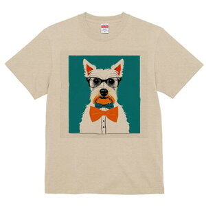 ウエストハイランドホワイトテリア Tシャツ 犬愛 ユニークデザインレディース 犬ファン 半袖 春夏 プリント 大人カジュアル かわいい 人間用 ギフト 個性的 猛暑対策 メガネ ウエストハイラ