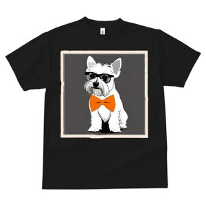 ウエストハイランドホワイトテリア Tシャツ 犬愛 ユニークデザインレディース 犬ファン 半袖 春夏 プリント 大人カジュアル かわいい 人間用 ギフト 個性的 猛暑対策 メガネ ウエストハイラ