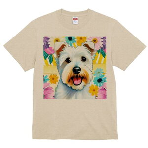 ウエストハイランドホワイトテリア Tシャツ 犬愛 ユニークデザインレディース 犬ファン 半袖 春夏 プリント 大人カジュアル かわいい 人間用 ギフト 個性的 猛暑対策 花 ウエストハイランド