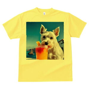 ウエストハイランドホワイトテリア Tシャツ 犬愛 ユニークデザインレディース 犬ファン 半袖 春夏 プリント 大人カジュアル かわいい 人間用 ギフト 個性的 猛暑対策 カクテル ウエストハイ