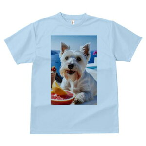 ウエストハイランドホワイトテリア Tシャツ 犬愛 ユニークデザインレディース 犬ファン 半袖 春夏 プリント 大人カジュアル かわいい 人間用 ギフト 個性的 猛暑対策 海 ウエストハイランド