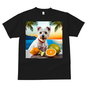 ウエストハイランドホワイトテリア Tシャツ 犬愛 ユニークデザインレディース 犬ファン 半袖 春夏 プリント 大人カジュアル かわいい 人間用 ギフト 個性的 猛暑対策 柑橘類 ウエストハイラ