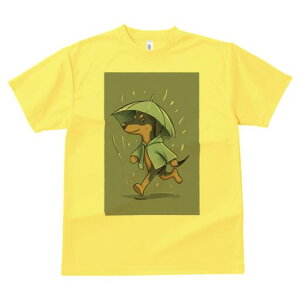 ダックスフンド Tシャツ 犬愛 ユニークデザインレディース 犬ファン 半袖 春夏 プリント 大人カジュアル かわいい 人間用 ギフト 個性的 猛暑対策 雨 ダックスフンド 傘 レインコート