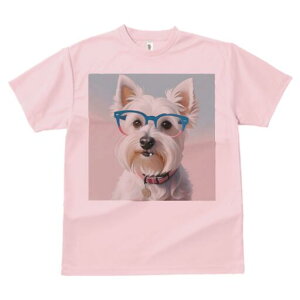 ウエストハイランドホワイトテリア Tシャツ 犬愛 ユニークデザインレディース 犬ファン 半袖 春夏 プリント 大人カジュアル かわいい 人間用 ギフト 個性的 猛暑対策 メガネ ウエストハイラ