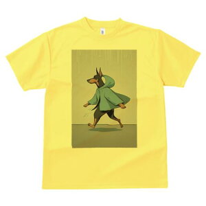 ドーベルマン Tシャツ 犬愛 ユニークデザインレディース 犬ファン 半袖 春夏 プリント 大人カジュアル かわいい 人間用 ギフト 個性的 猛暑対策 雨 ドーベルマン レインコート