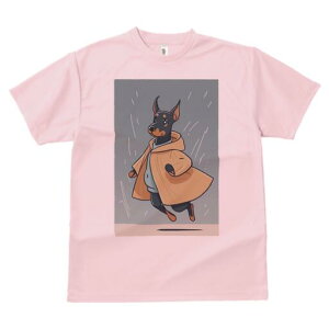 ドーベルマン Tシャツ 犬愛 ユニークデザインレディース 犬ファン 半袖 春夏 プリント 大人カジュアル かわいい 人間用 ギフト 個性的 猛暑対策 レインコート ドーベルマン 雨