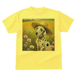 ダルメシアン Tシャツ 犬愛 ユニークデザインレディース 犬ファン 半袖 春夏 プリント 大人カジュアル かわいい 人間用 ギフト 個性的 猛暑対策 花 ダルメシアン 帽子 夏 自然