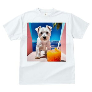 ウエストハイランドホワイトテリア Tシャツ 犬愛 ユニークデザインレディース 犬ファン 半袖 春夏 プリント 大人カジュアル かわいい 人間用 ギフト 個性的 猛暑対策 カクテル ウエストハイ