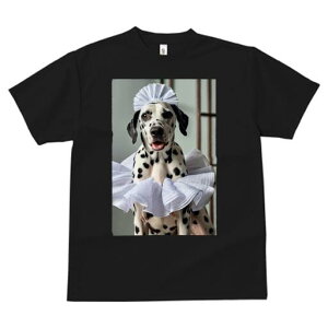 ダルメシアン Tシャツ 犬愛 ユニークデザインレディース 犬ファン 半袖 春夏 プリント 大人カジュアル かわいい 人間用 ギフト 個性的 猛暑対策 コスチューム ダルメシアン 帽子 フリル
