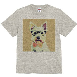ウエストハイランドホワイトテリア Tシャツ 犬愛 ユニークデザインレディース 犬ファン 半袖 春夏 プリント 大人カジュアル かわいい 人間用 ギフト 個性的 猛暑対策 メガネ ウエストハイラ