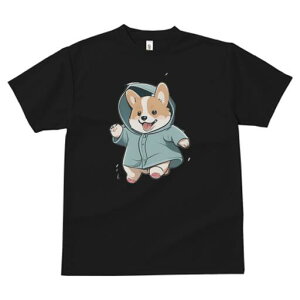 コーギー Tシャツ 犬愛 ユニークデザインレディース 犬ファン 半袖 春夏 プリント 大人カジュアル かわいい 人間用 ギフト 個性的 猛暑対策 レインコート コーギー フード