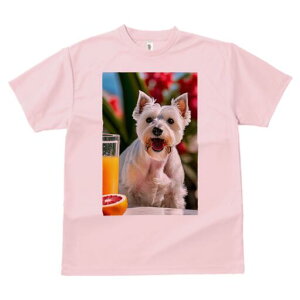 ウエストハイランドホワイトテリア Tシャツ 犬愛 ユニークデザインレディース 犬ファン 半袖 春夏 プリント 大人カジュアル かわいい 人間用 ギフト 個性的 猛暑対策 ジュース ウエストハイ